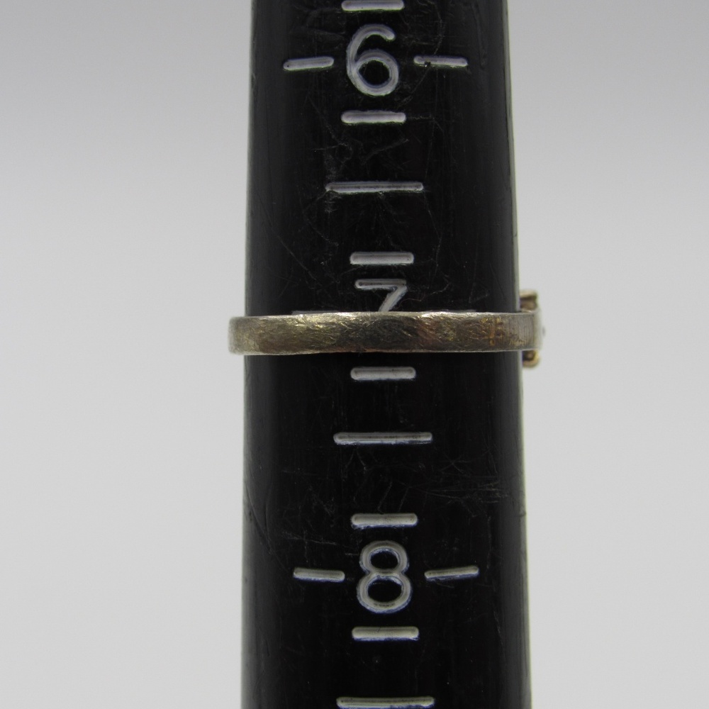 Vintage Size 7 Sterling Simple Rustic CZ Ring - Picture 6 of 8